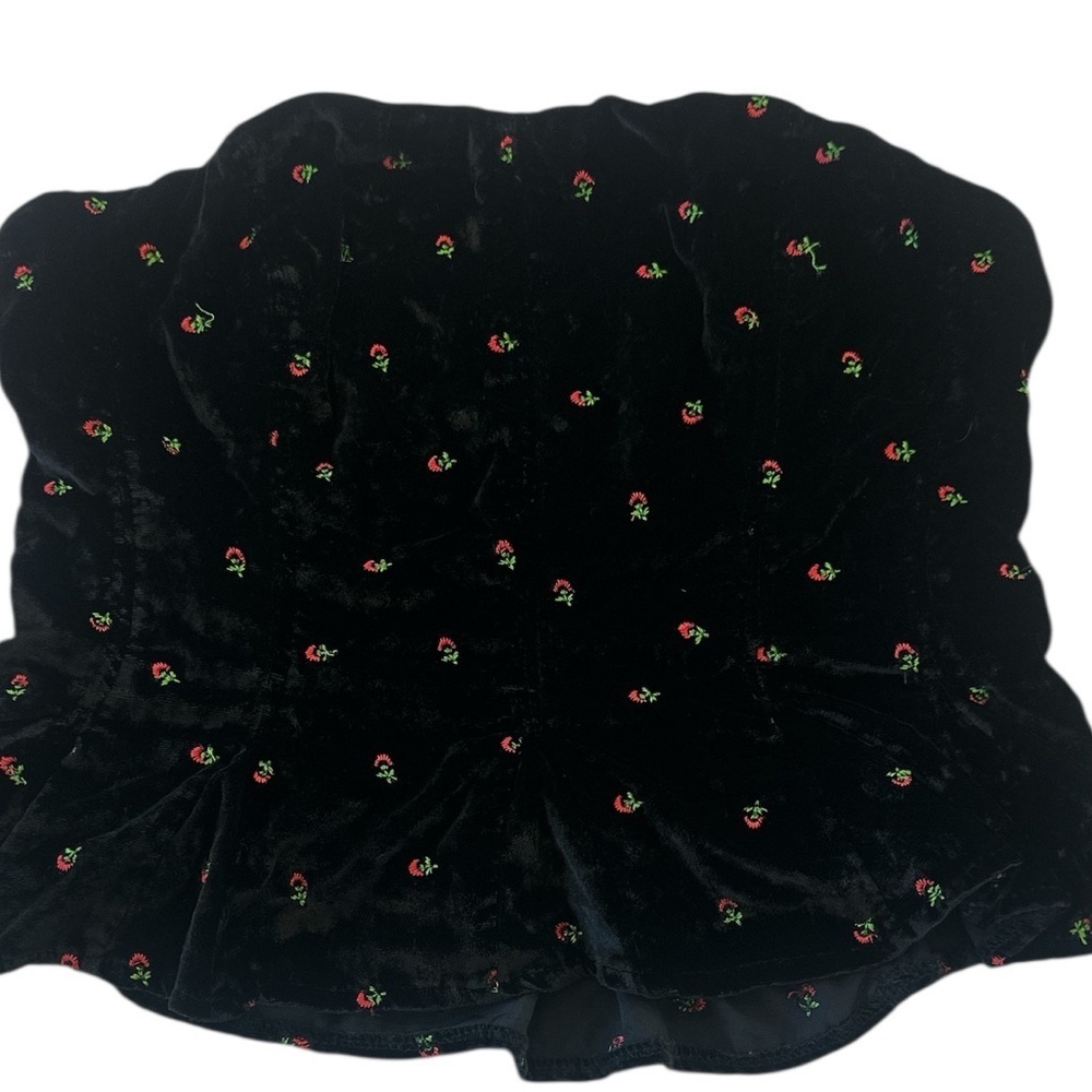 Free People Rosie Velvet Embroidered Bustier Top - Picture 7 of 13